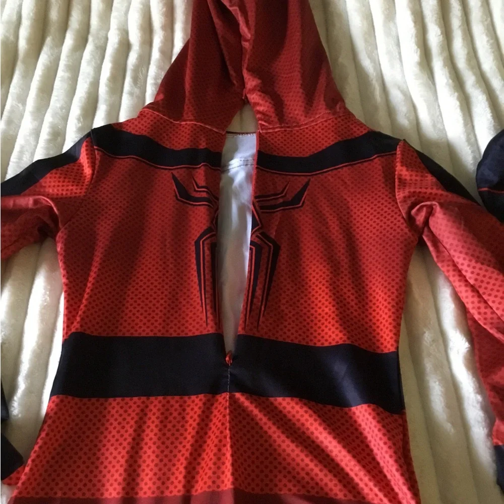 Kids Hooded Spider Superhero Costume - Red & Navy